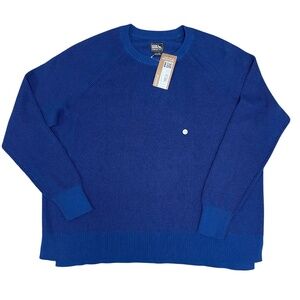 Eddie Bauer Crew Neck Knit Sweater Blue 100% Cotton Women’s XL NEW WITH TAGS